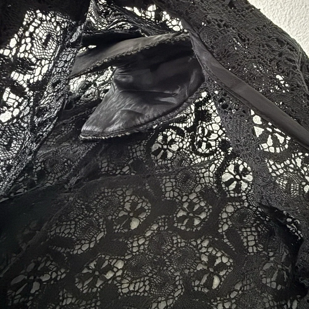 New Vintage‎ Karin Steven's Black Lace Whimsigoth Classic Midi Dress Dark Fairy